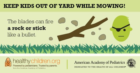 Keep kids out of the yard when mowing - image